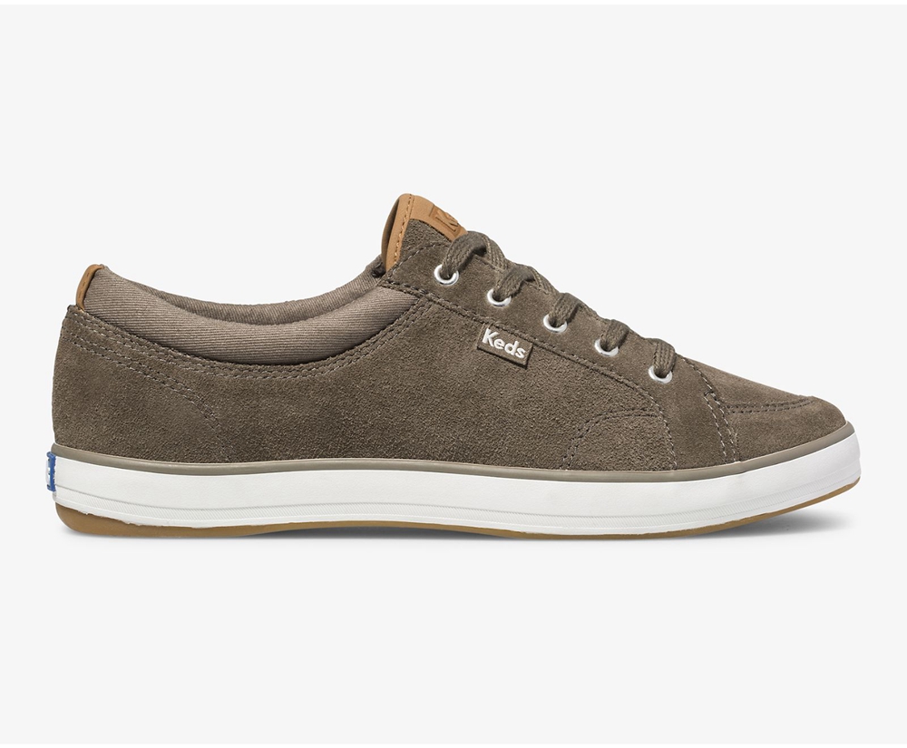 Keds Sneakers Olive - Center Suede - Womens QSBXIL-348